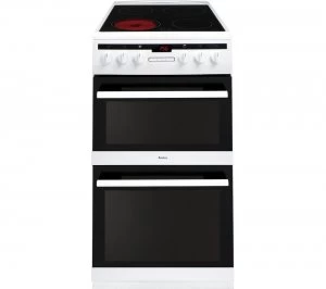 Image of Amica AFC5550WH Double Oven Ceramic Hob Electric Cooker