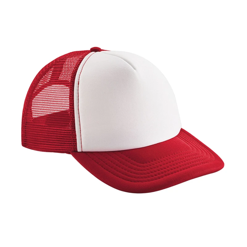 Image of Beechfield Beechfield Men Vintage Snapback Trucker Cap in Red Red One Size Male 5063377408515