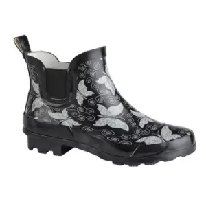 Image of Stormwells Womens/Ladies Butterflies Short Wellington Boots (4 UK) (Black/Butterfly)