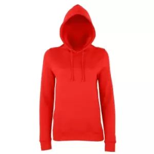 Image of AWDis Just Hoods Womens/Ladies Girlie College Pullover Hoodie (XS) (Fire Red)