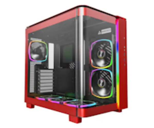 Image of Montech KING 95 PRO Midi-Tower, Tempered Glass, ARGB - Red
