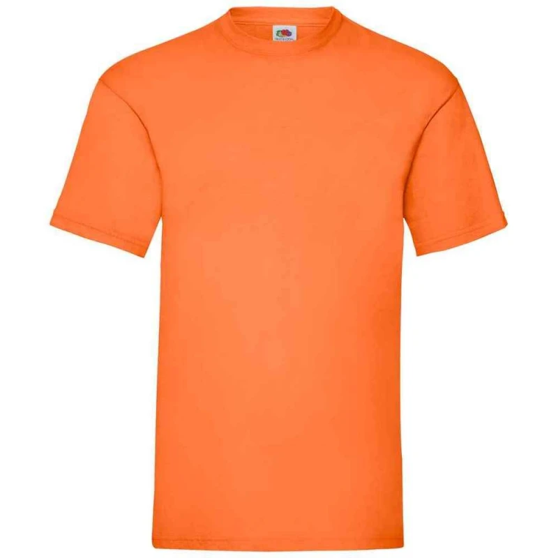 Image of Fruit Of The Loom Fruit of the Loom Men Valueweight T-Shirt in Orange Size: Small Orange S Male 5063527509796