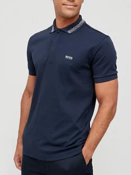 Image of Hugo Boss Athleisure Paddy Pixel Polo Shirt Navy Size XL Men