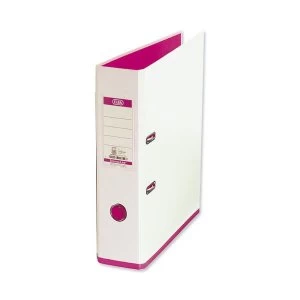Image of Elba MyColour A4 Lever Arch File Polypropylene 80mm White/Pink Single