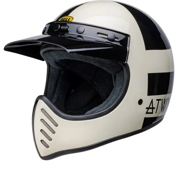 Image of Bell Moto-3 Atwyld Orbit Gloss Black White Full Face Helmet Size XL