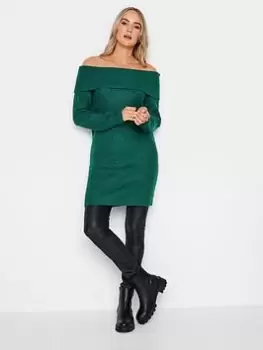 Image of Long Tall Sally Dark Green Bardot Tunic, Green, Size 10-12, Women