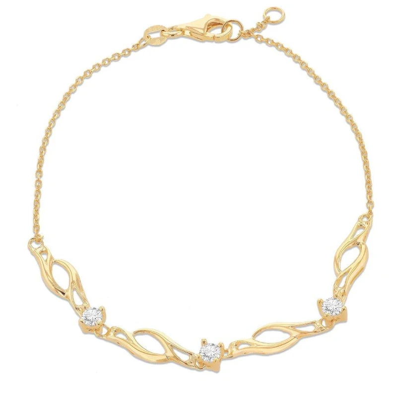 Image of Be You 9ct Gold Twist Bracelet Chain Bracelets 7-7.5" Gold 72950910000