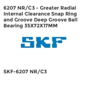 Image of 6207 NR/C3 - Greater Radial Internal Clearance Snap Ring and Groove Deep Groove Ball Bearing 35X72X17MM