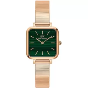 Image of Unisex Daniel Wellington Quadro Studio 22 X 22 Rose Gold Green Dial Watch