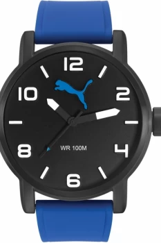 Image of Mens Puma PU10414 ALTERNATIVE ROUND - Black blue Watch PU104141003