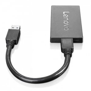 Image of Lenovo 4X90J31021 USB DisplayPort Black Cable Interface/Gender Adapter