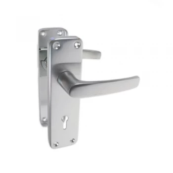 Image of LocksOnline Contract Aluminium Lever Door Handle on Backplate Set