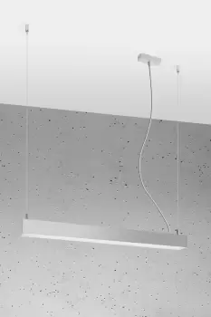 Image of Pinne Integrated LED 95cm Linear Straight Bar Pendant Light Grey 4000K