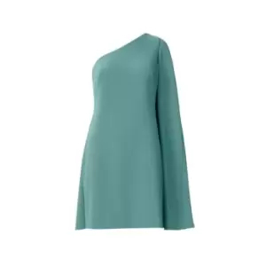 Image of Adrianna Papell One Shoulder Cape Dress - Green