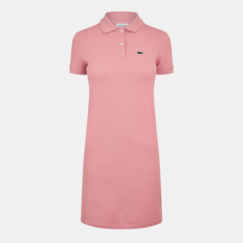 Image of Lacoste Womens Supple Petit Pique Polo Dress Tourmaline female 6 (34)