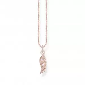 Image of Sterling Silver Rose Gold Plated Pink Stones Phoenix Wing Necklace KE2168-323-9-L45V