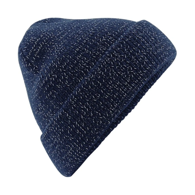 Image of Beechfield Beechfield Men Reflective Beanie in Navy Navy One Size Male 5063425840175
