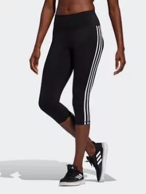 Image of adidas Believe This 2.0 3-stripes 3/4 Leggings, Black/White Size XS Women