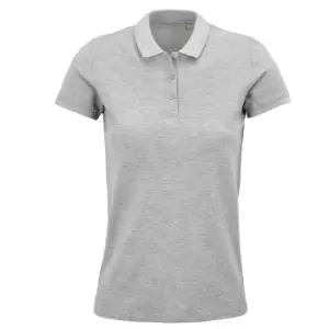Image of SOLS Womens/Ladies Planet Marl Pique Organic Polo Shirt (XS) (Grey)