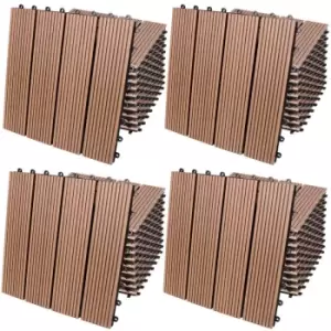 Image of WPC Decking Tiles Waterproof Flooring Terrace Balcony Garden Patio Outdoor Sidewalks Composite Deck Floor 44x Klassik terrakotta (de)