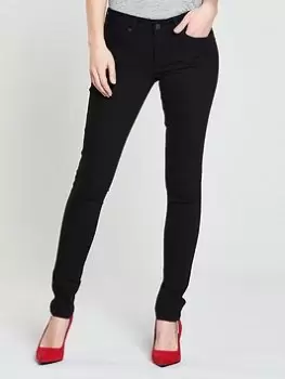 Image of Levis 711 Mid Rise Skinny Jean - Black, Size 28, Inside Leg 32, Women