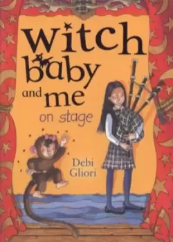 Image of Witch Baby and me on stage by Debi Gliori