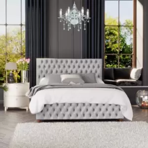 Image of Laurence Llewelyn-Bowen Laurence Llewelyn Bowen Seren Ottoman Storage Bed Mirazzi Velvet Silver Double