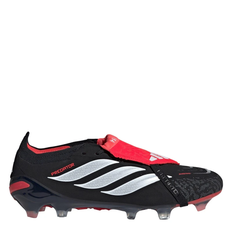 Image of adidas Mens Predator Elite Fold-Over Tongue Firm Ground Football Boots Black/Red male 10.5(45.3)