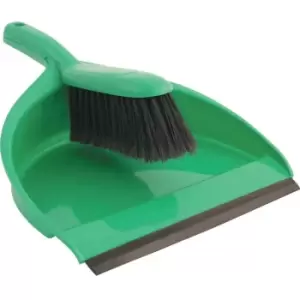 Image of Plastic Dustpan & Soft Brush Set Green - Cotswold