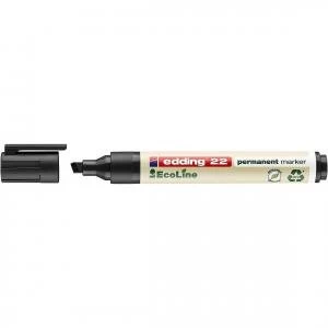Image of edding 22 EcoLine Permanent Chisel Tip Marker Black Pack 10 41301ED