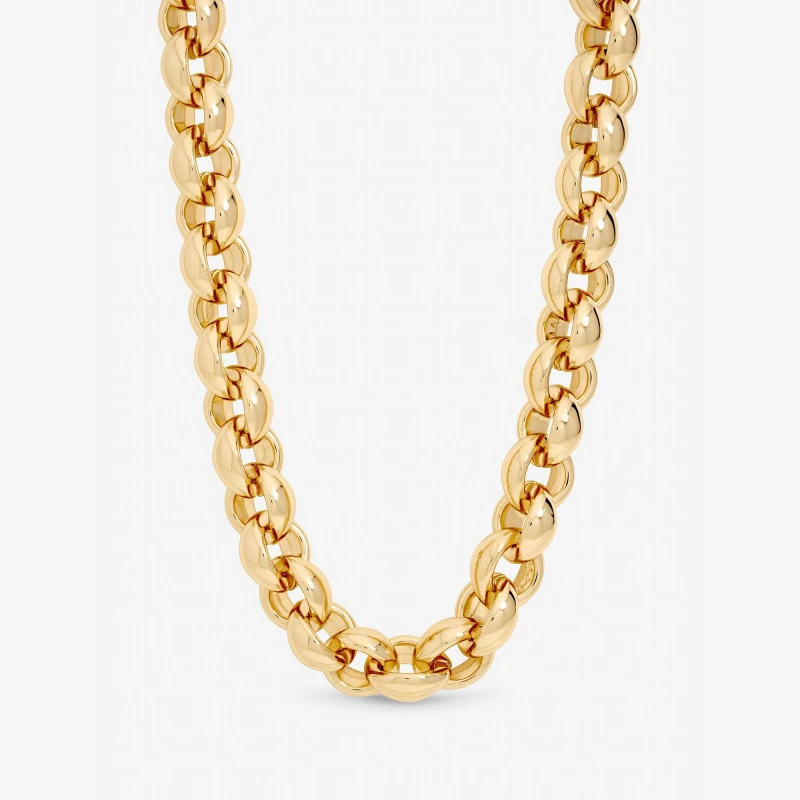 Image of Mood Gold Plated Statement Chain Necklace Gold female One Size