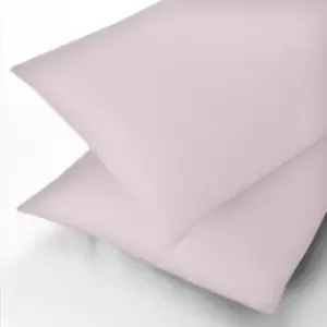 Image of Sanderson Plain Dye Sheets, 600 Thread Count Single Fitted Sheet, Pink