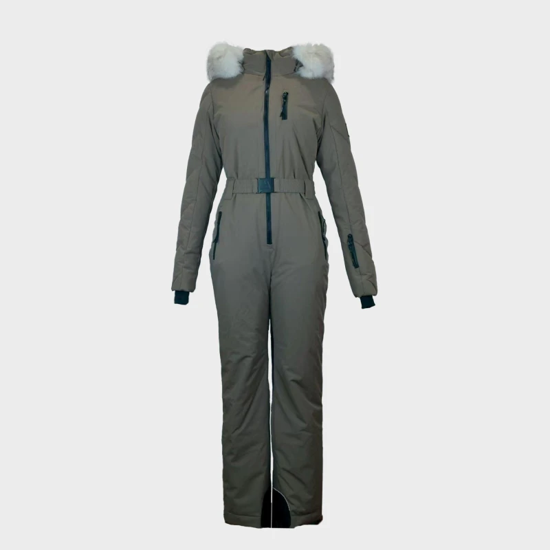 Image of Jack Wills Womens Waterproof Long Sleeve Ski Suit Mocha female 8 (XS)
