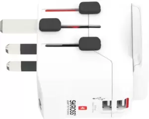 Image of Skross PRO Light USB (2xA) - World power plug adapter Universal White
