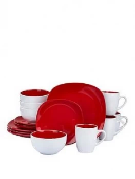 Image of Waterside Nova 16 Piece Dinner Set - Red