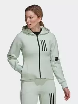 Image of adidas Mission Victory Slim Fit Full-Zip Hoodie, Black, Size XS, Women