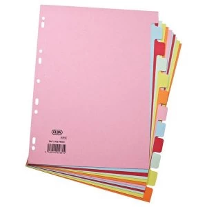 Image of Elba A4 Card Dividers Europunched 12 Part Assorted Single