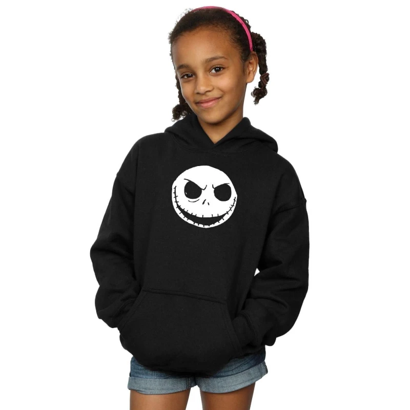 Image of Disney Nightmare Before Christmas Jack Skellington Face Hoodie Black