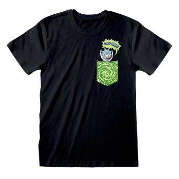 Image of Rick And Morty - Tiny Pocket Rick Unisex Medium T-Shirt - Black