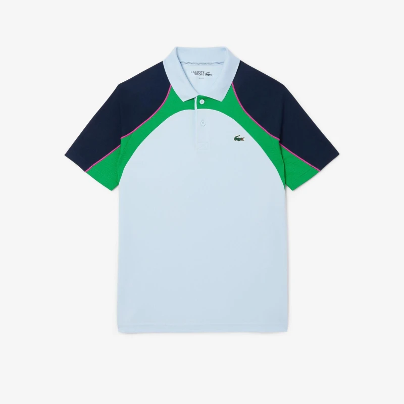 Image of Lacoste Ultra Dry Colour Block Tennis Polo Shirt Blue male XS