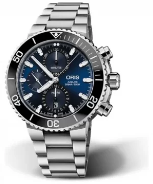 Image of ORIS Aquis Date Chronograph Blue Dial Stainless Steel 01 774 Watch