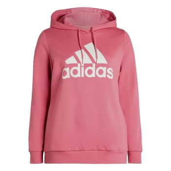 Image of adidas Essentials Logo Fleece Hoodie (Plus Size) Womens - Rose Tone / White