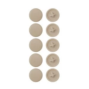 Image of B&Q Magnolia Screw cap (Dia)4mm Pack of 20