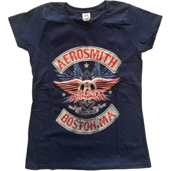 Image of Aerosmith - Boston Pride Womens Medium T-Shirt - Blue