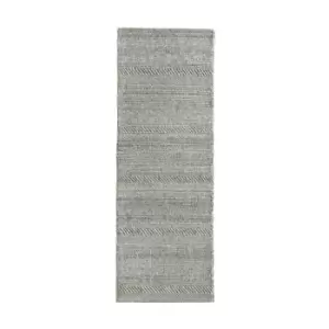 Image of Chunky Knit Runner Rug in Natural Grey - 67x200cm - Ripley