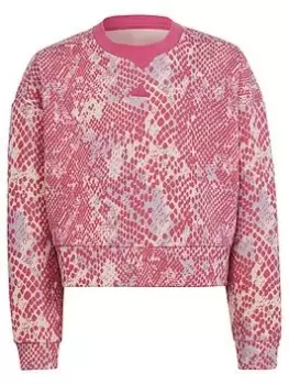 Image of adidas Sportswear Junior Girls Future Icons Print S, Light Pink, Size 7-8 Years