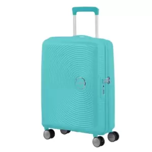 Image of American Tourister Soundbox Spinner Poolside Blue Suitcase