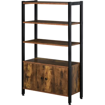 Image of Multifunctional Bookshelf Storage Cabinet Bookcase w/ Shelves & Cupboard - Homcom