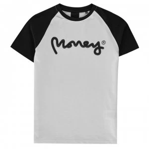 Image of Money Raglan T Shirt - Black/White