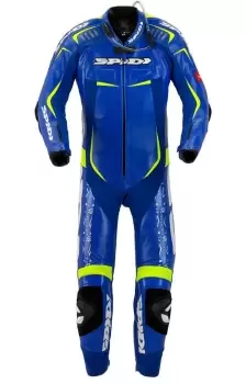 Image of Spidi Track Wind Replica Evo One Piece Motorcycle Leather Suit, blue, Size 48, blue, Size 48